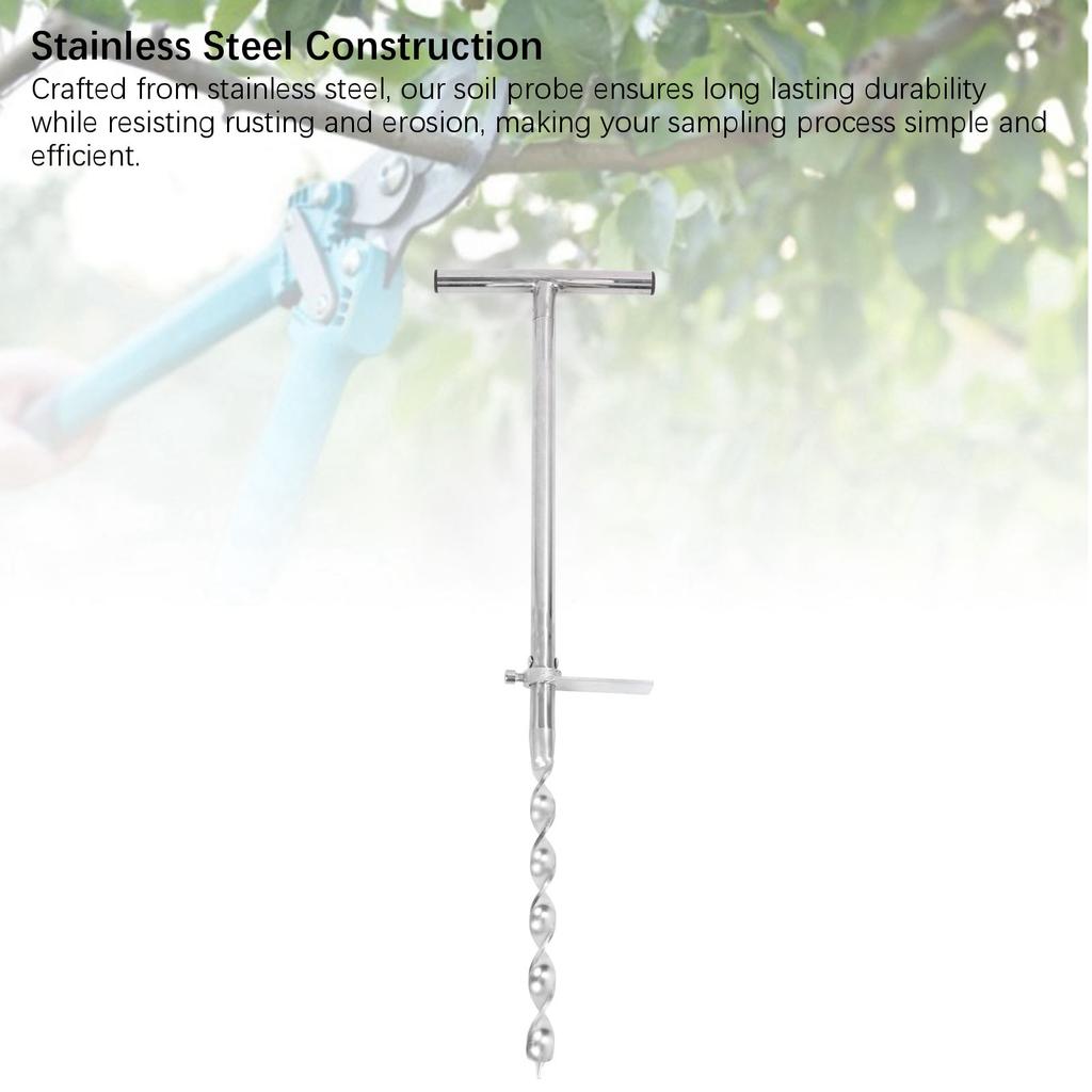 Набор для отбора проб почвы из керна, почвенный зонд из нержавеющей стали с Т-образной рукояткой и 2 пакетами для образцов для необработанных и не сухих почв