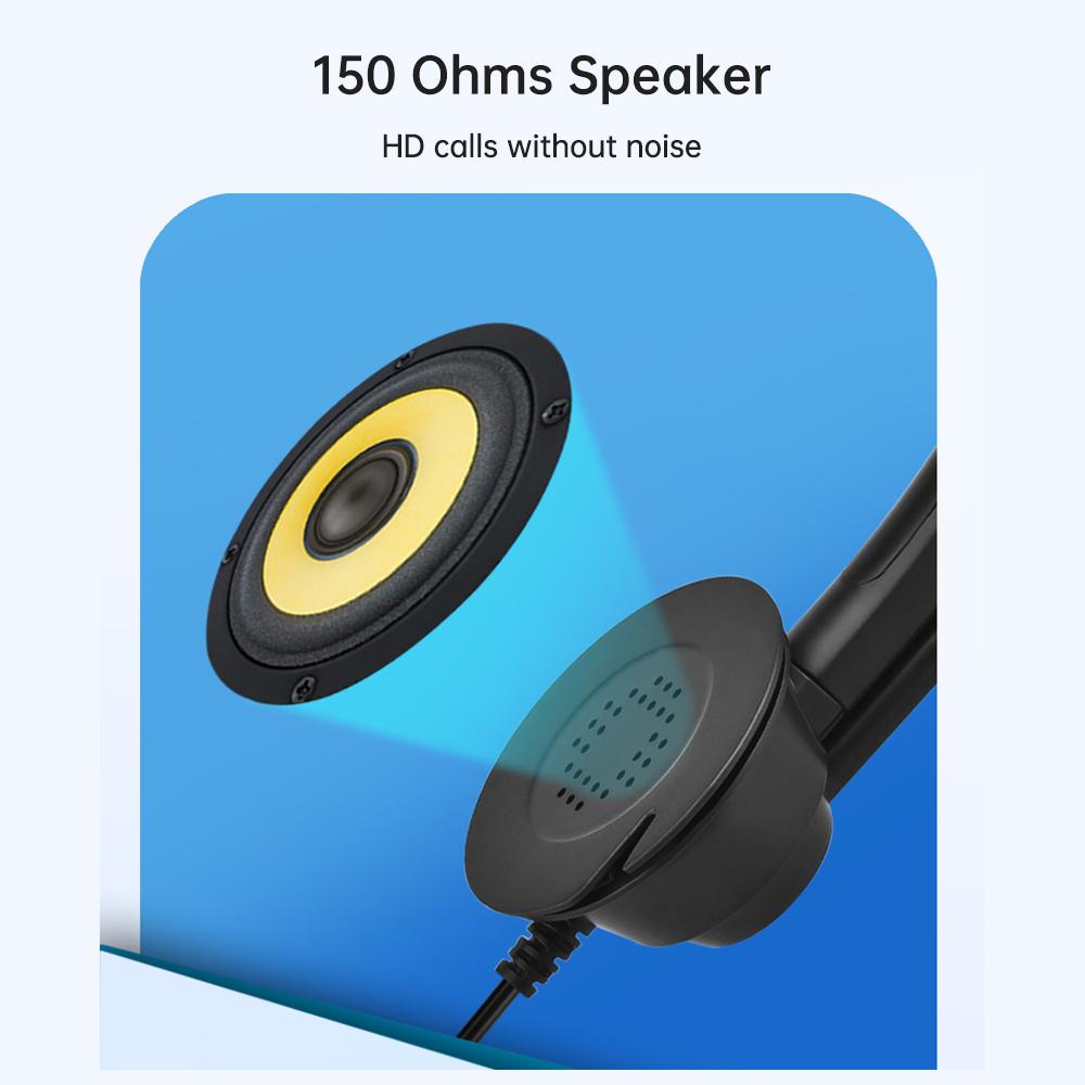 USB Wired Computer Headset with Microphone Universal Office Call Center Single Sided Headphone Support Volume Control