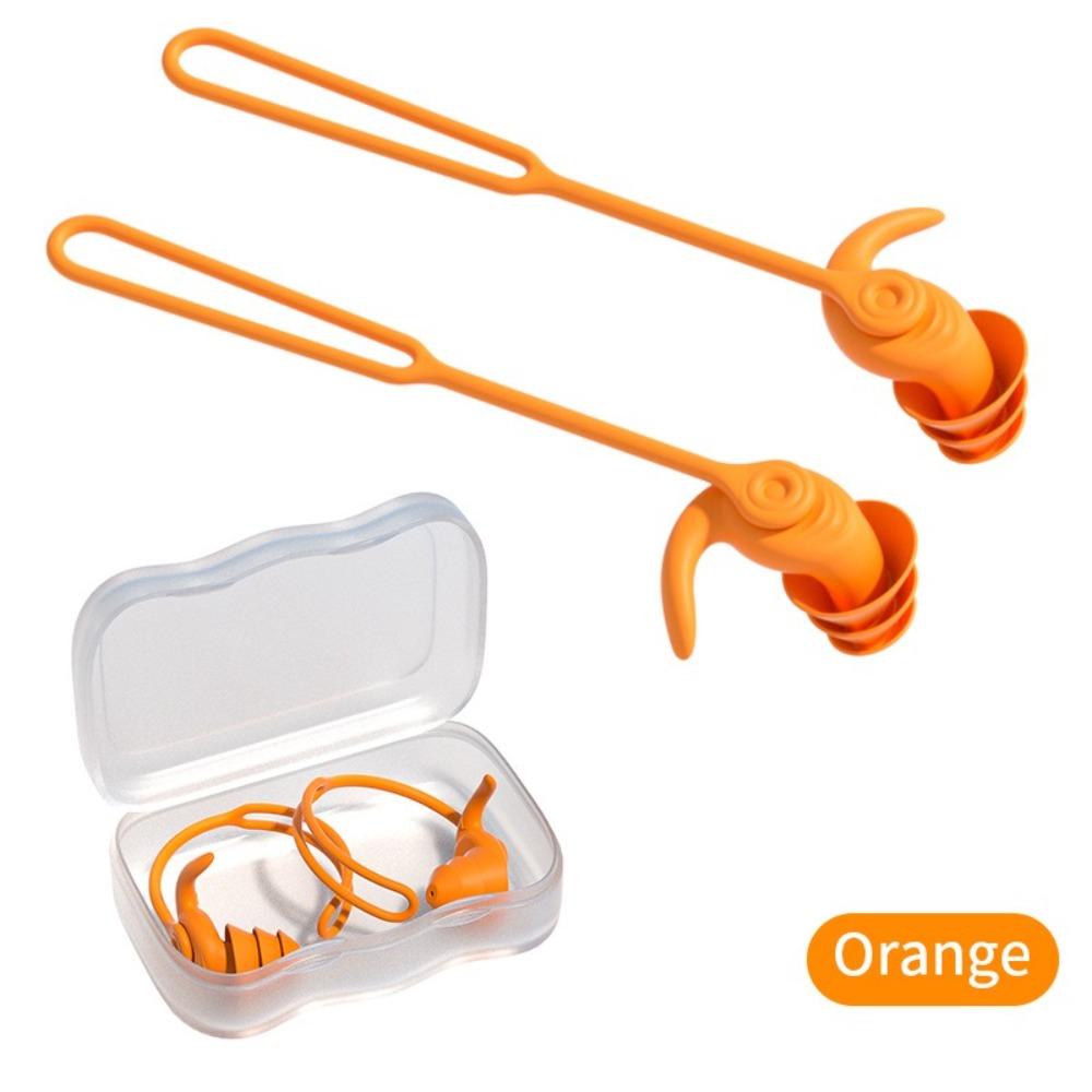 1 Pair Silicone Corded Ear Plug Waterproof Waterproof Earplug Safe Swimming Earplugs Adults Kids
