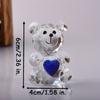 Bear Crystal Bear Figurine Collection Colorful Pretty Glass Ornament Cute Bear Statue  Home