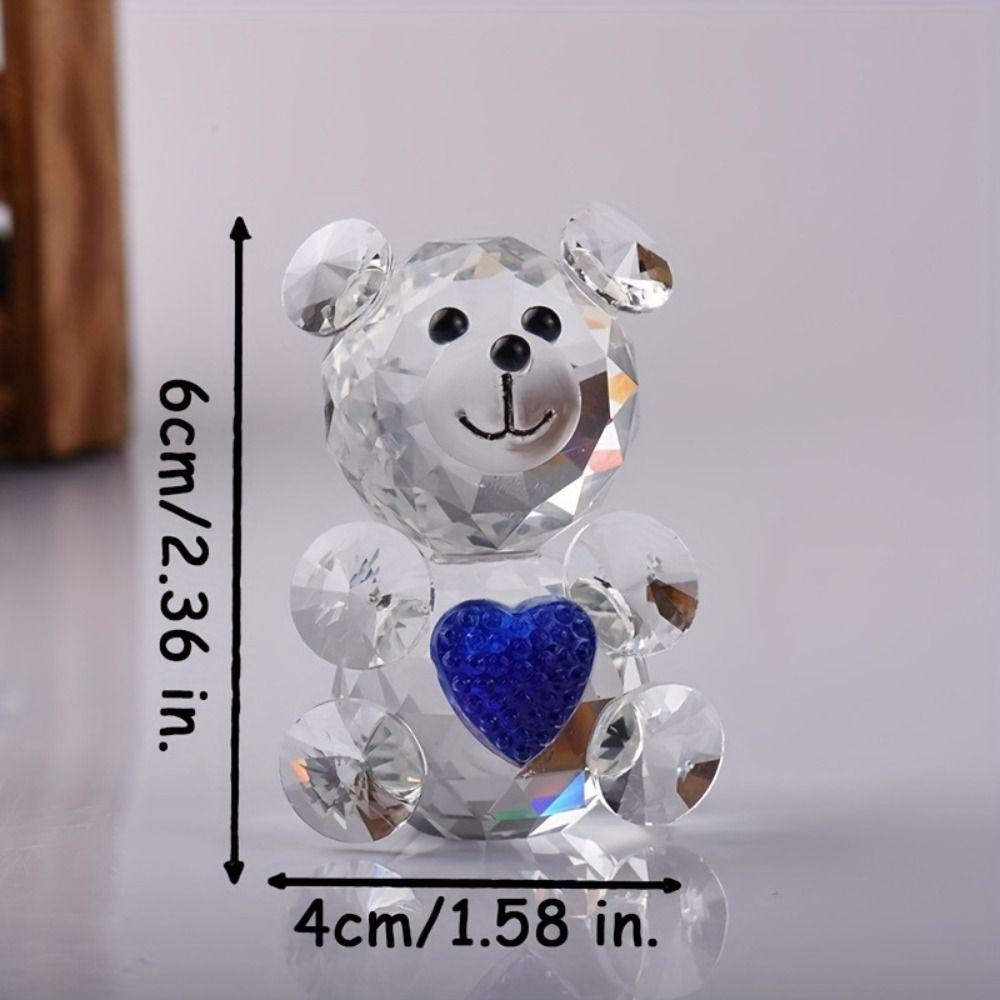 Bear Crystal Bear Figurine Collection Colorful Pretty Glass Ornament Cute Bear Statue  Home