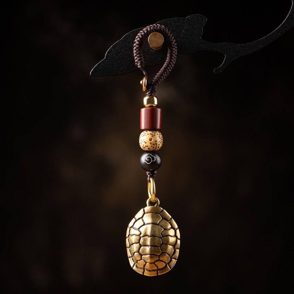 Women Gourd Turtle Fish Good Luck Brass Key Holder Bag Ornaments Car Keys Ring Wind Bells Keychain