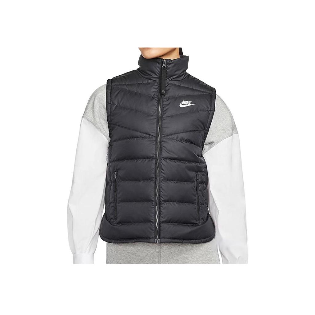 Nike Повседневный теплый спортивный жилет с воротником-стойкой, женские жилеты, черный цвет DR1591-010