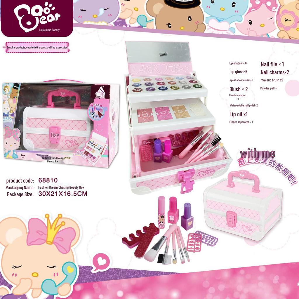 Детский набор для макияжа: Лак для ногтей, помада, тени для век для сцены и ролевых игр