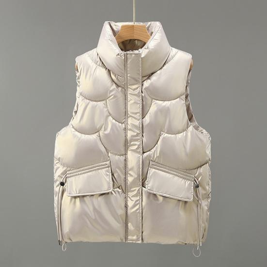 Women Cotton Vest Padded Thermal Neck Protection Smooth Surface Lady Winter Vest Female Clothes
