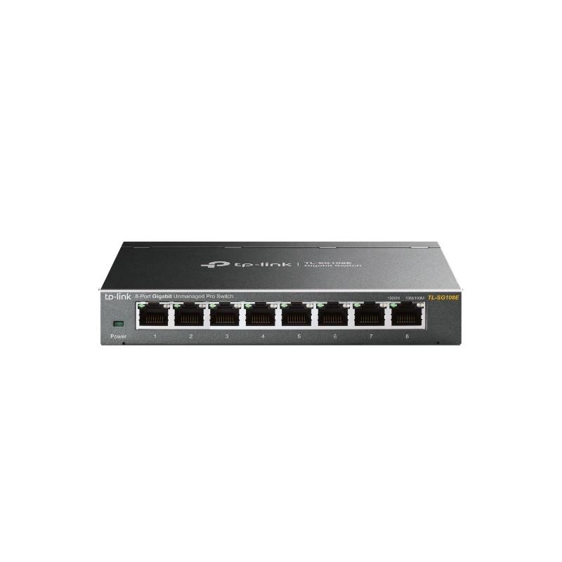 Tp-Link Easy Smart Switch - 8 Gigabit Ports - Plug & Play - Metal Housing - Green Technology-TL-SG108E