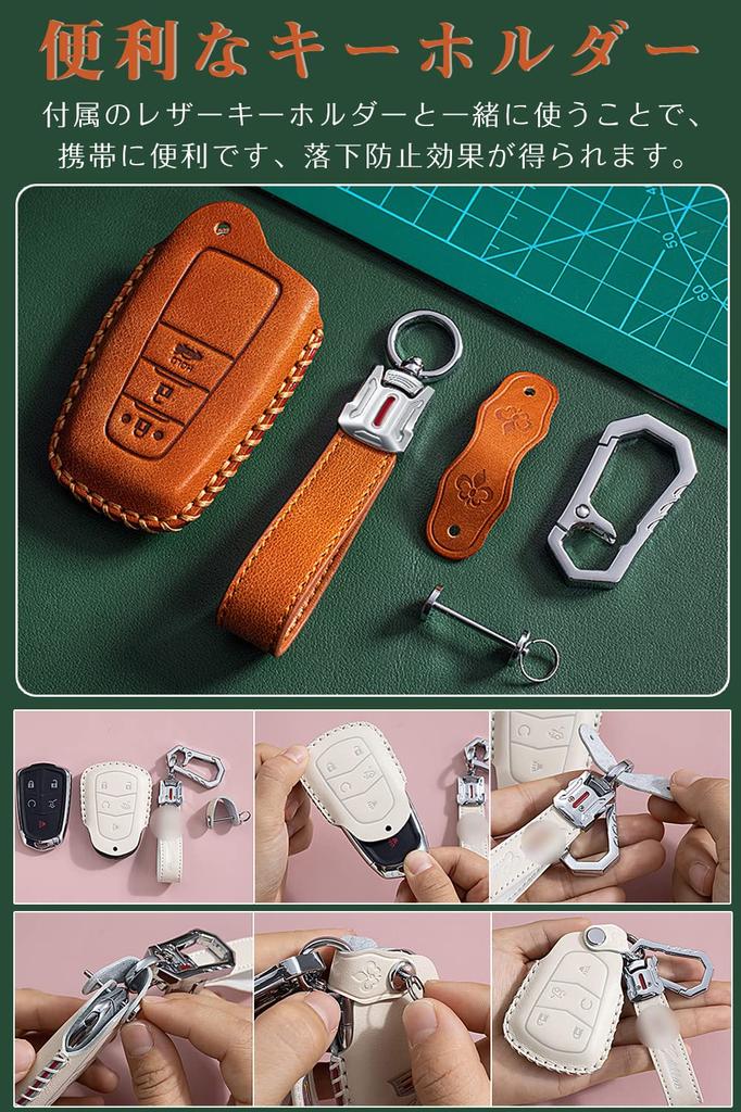 Toyota Smart Key Case, Key Cover, Genuine Leather, Designed for Toyota F, 2 Buttons,
