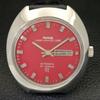 USED HMT KANCHAN DELUXE 6501 AUTOMATIC INDIAN MENS RED DIAL WATCH A432206-2 R110-a432206