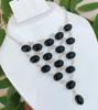 Best Offer Black Onyx Gemstone 925 Sterling Silver Plated 18" Necklace FK-84