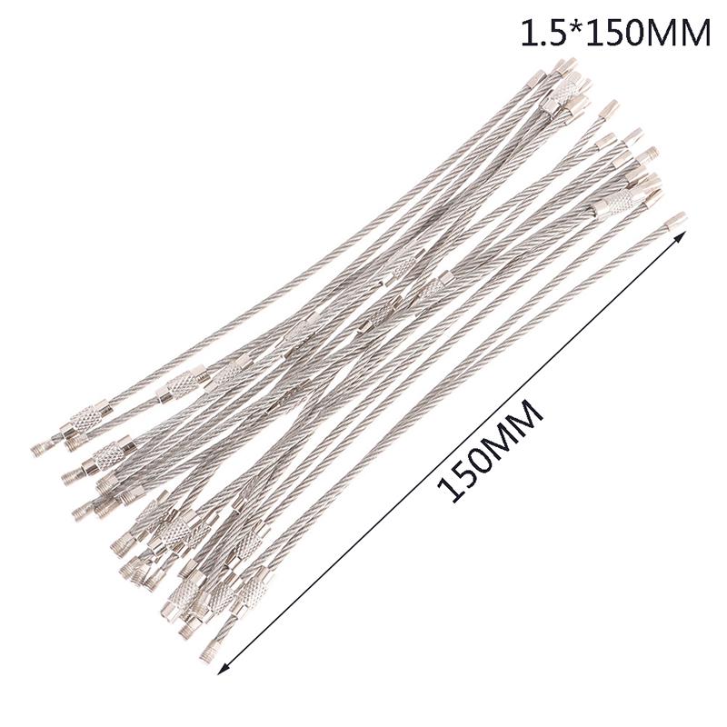 20 шт. Брелок из троса из нержавеющей стали, брелок-карабин на тросе