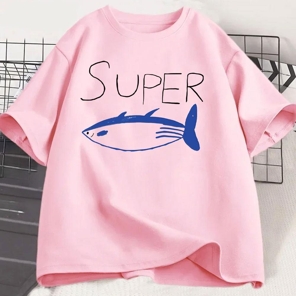 Kpop Korean Jin Super Tuna Fish Tshirts Fashion Vintage Short Sleeve Tshirt Unisex Unisex Clothing Cotton Casual Oversized T Shirt