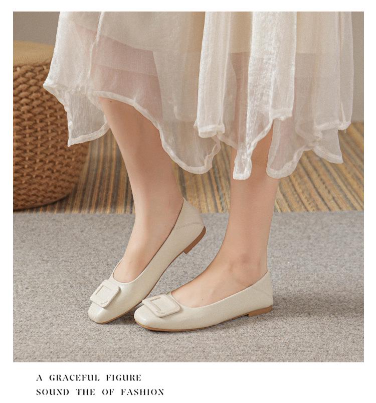 Женские слипоны из натуральной кожи: Универсальные, с низким вырезом, квадратным носком, мягкой подошвой, больших размеров 41-43, коллекция 2025.