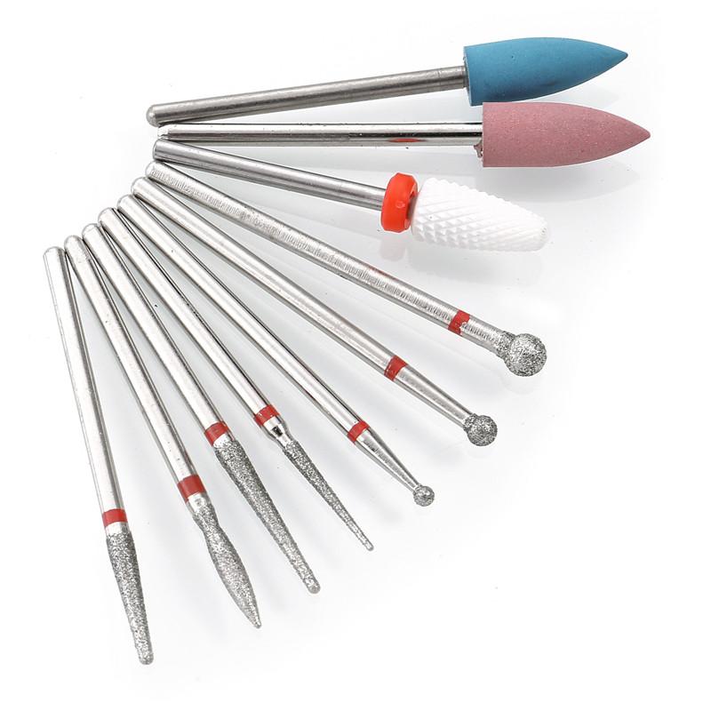 Алмазные сверла для ногтей, вращающиеся электрические фрезы для педикюра, маникюра, пилочки для кутикулы, инструменты для ногтей, аксессуары