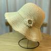Korean Style Summer Wave Edge Floral Hollow Breathable Sunshade Fisherman Hat For Women