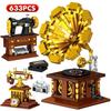 Awesome City Mini Retro Home Furnishings Sewing Machine Model Building Blocks Friends Phonograph DIY Bricks Toys for Kids Gift