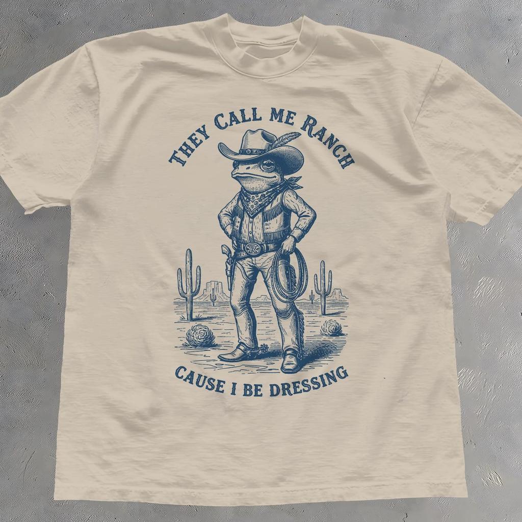 They Call Me Ranch Cowboy Frog T-Shirt – Funny Western Tee