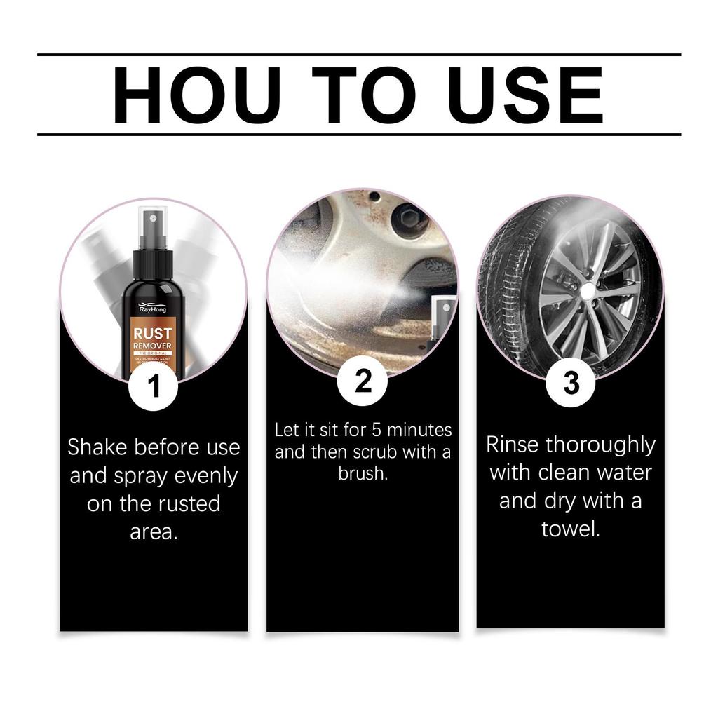 Rayhong Car Rust Remover. Gentle, mild, and effective rust removal and shine restoration for automotive surfaces
