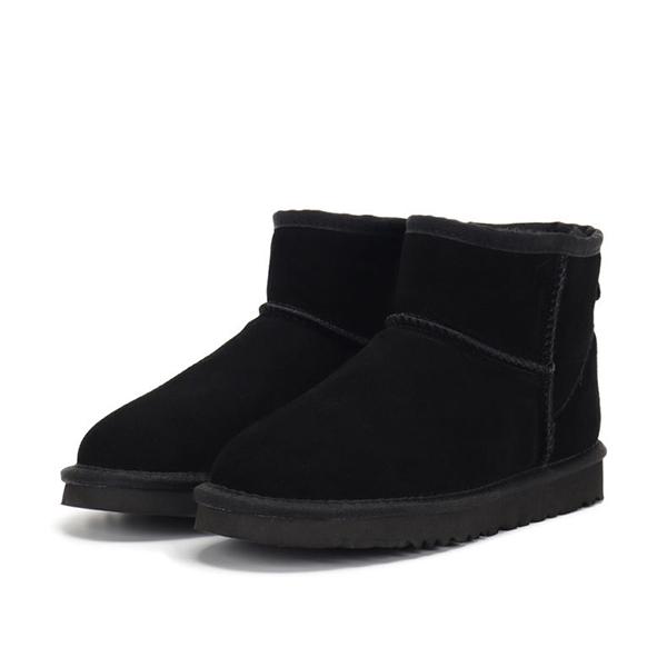 Genuine Leather Women's Snow Boots Suede Cotton Boots Low Calf Low Cotton Shoes Snow Shoes