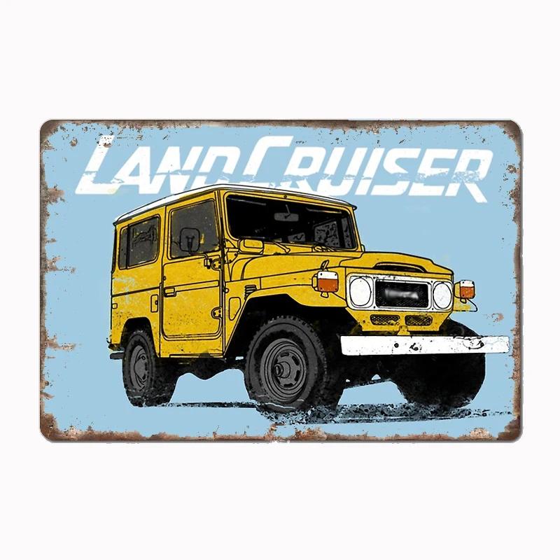 FJ40 Land Cruiser 1 Металлическая табличка Постер Клуб Домашний Бар Пещера Классические Таблички Оловянный Знак Постеры Декор Стены Комнаты