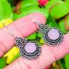 Rose Quartz Gemstone Handmade 925 Sterling Silver Jewelry Earring 1.77" V6v80