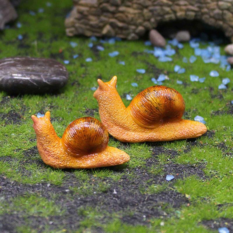 Micro Landscape Simulation Small Snail Garden Decoration Snail Ornament Snail Model Resin Craft Miniature Figurine Home Decor.