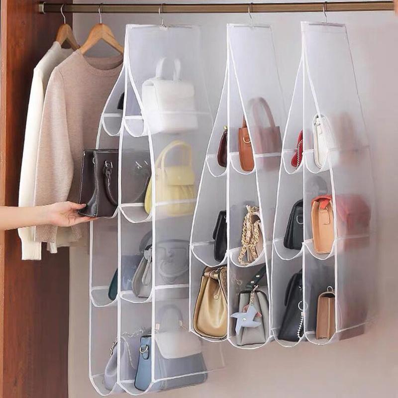 Hanging Handbag Organizer Storage Bags for Women Handbag Bag Hanger Transparent Home Closet Clothing  Dust-proof Organizer