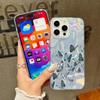 Мягкий чехол с принтом бабочек, тонкий, прозрачный, для iPhone 16 Pro 15 Pro Max 14 13 12 11, блестящий, с перьями, противоударный, с блестками, жесткая задняя крышка из ПК