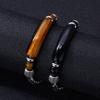 Стильный браслет из бусин Тигровый глаз Плетеный браслет-манжета Мода Мужской Регулируемая цепочка на руку Подарок