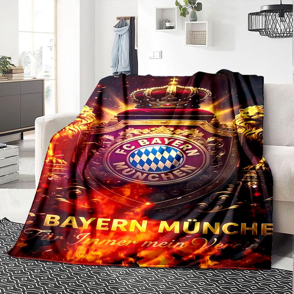Bayern Munich Crest Blanket Warmthful Decor Perfect for Office Chair Bed Couch All-Season Use Modern Style Perfect Gift for Relatives and Friends