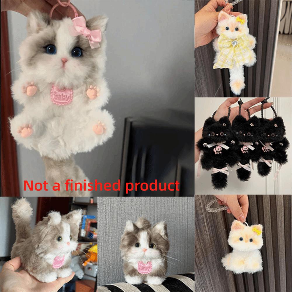 Kawaii Twisty Stick Little Cat Pendant Plush Kitten Pendant Material Package Girls Children Toys