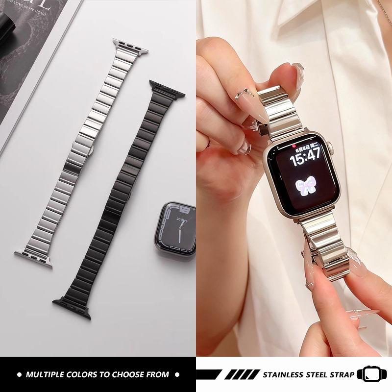 Ремешок Apple iWatch с бамбуковым звеном и застежкой-бабочкой для Серий 10/11