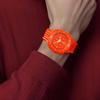 Swatch Водонепроницаемые часы с кварцевым механизмом 45 мм, оранжевый циферблат, пластиковый корпус, резиновый ремешок, унисекс, SUIO400