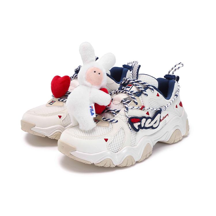 ANDONGNIBUERTU x FILA Совместное издание, Кроссовки-лапки Кошки Низкие Массивные Кроссовки Женские Красный Белый Подарочный Набор F12W332122FSB