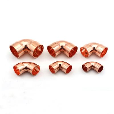 1/4" 3/8" 1/2" 6.35 8 10 14 15 16-219мм Внутренний Диаметр Чистая Медь Пайка с Капиллярным Соединением Угольник 90° Сантехнический Фитинг Муфта Кондиционер