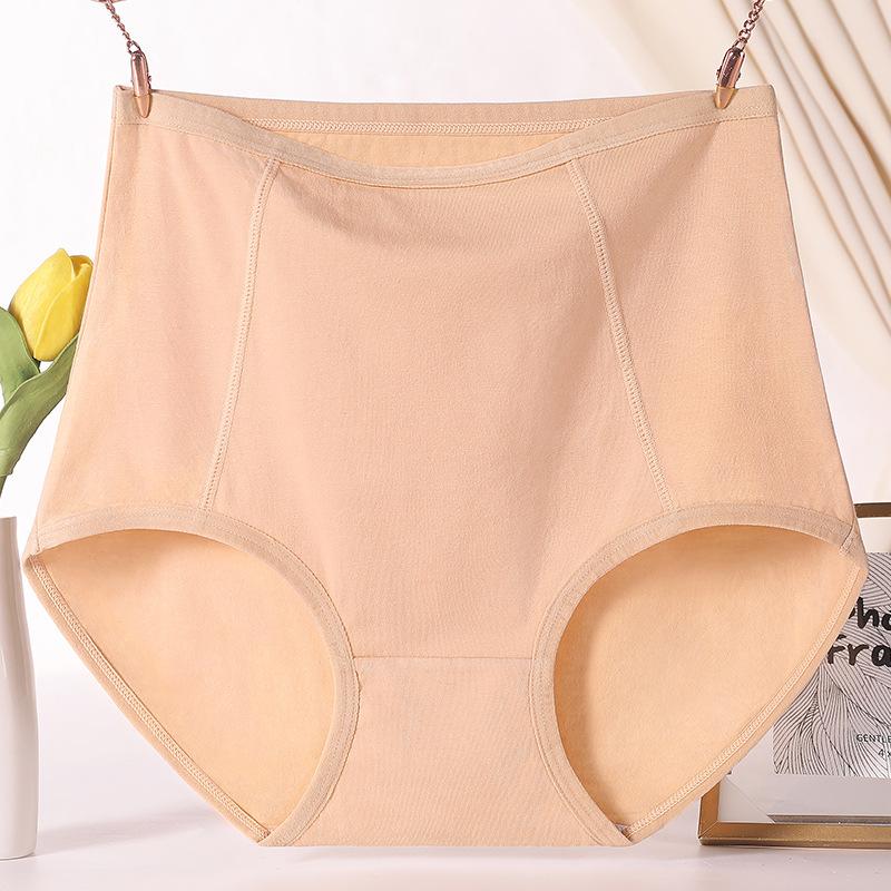 Женские трусики с высокой талией красного цвета для женщин среднего возраста и пожилых людей, большие размеры