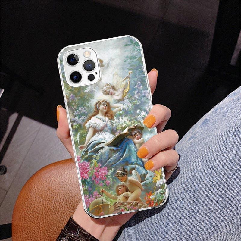 Чехол для телефона в стиле живописи эпохи Возрождения Для iPhone 17 Air 16 Pro Max 16E 15 + 14 Plus 11 12 13 Mini 7 8 SE Подарок Печатная Обложка Fundas 17 A