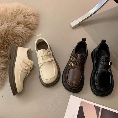 Празднуйте  Маленькие кожаные туфли в стиле 1950-х, женские, в английском стиле, ретро, с одной перемычкой, туфли Мэрилин, весенние лоферы на мягкой подошве