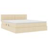 Storage Bed with Mattress Cream 160 x 200 cm Particleboard