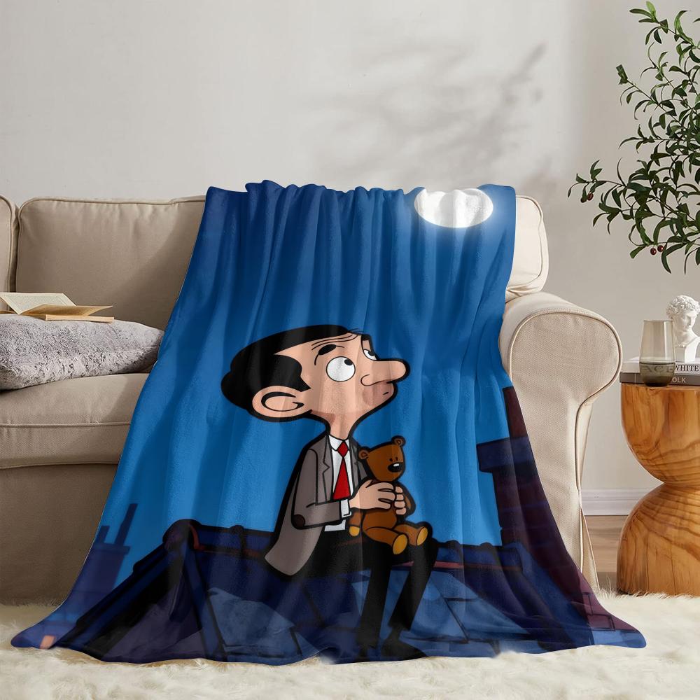GUOYU Blanket MMr BBeans Throw Soft Flannel Throw Summer Blanket Lightweight Cozy Nap Blanket For Sofa Bed Travel