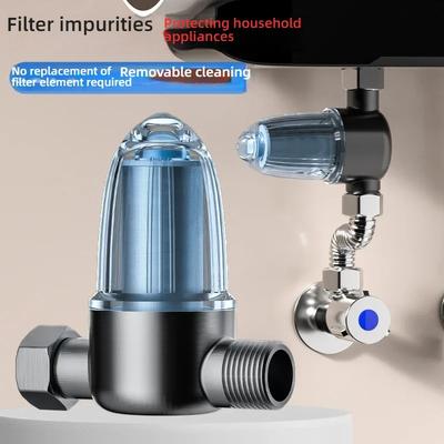Современный стиль Картридж фильтра для воды из нержавеющей стали Съемный латунный префильтр Очищаемый фильтрующий элемент Ванная комната