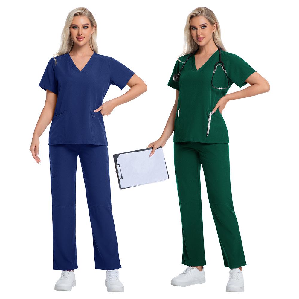 Short Sleeve Nurse Uniform Set for Spa, Salon, and Medical Staff - Available In Five Colors