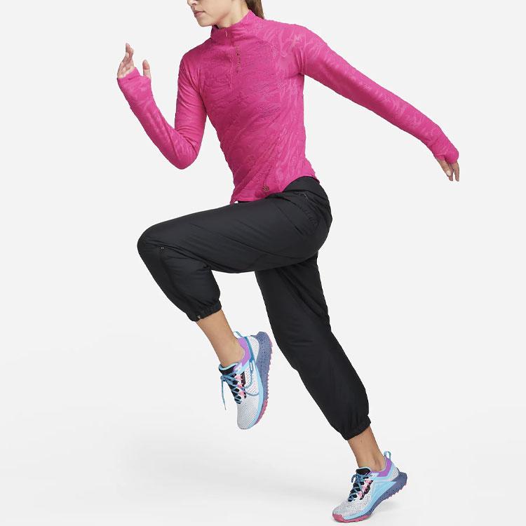 Nike Спортивная футболка с длинным рукавом и вышивкой 'Trail Letter' для женщин, топ, розово-красный FB7637-615