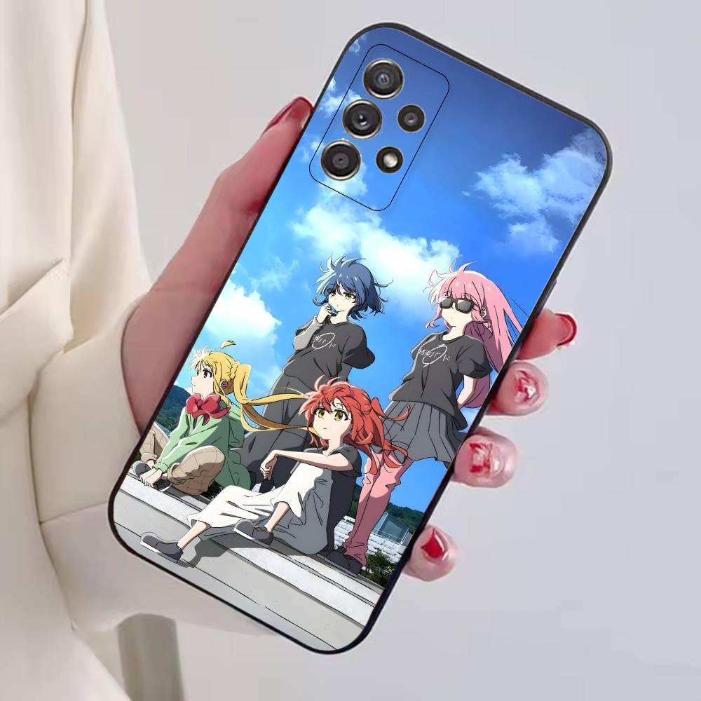 Anime B-Bocchi The Rock Cute Phone Case For Samsung S25,S24,S21,S22,S23,S30,Ultra,S20,Plus,Fe,Lite,Note,10,Black Cover