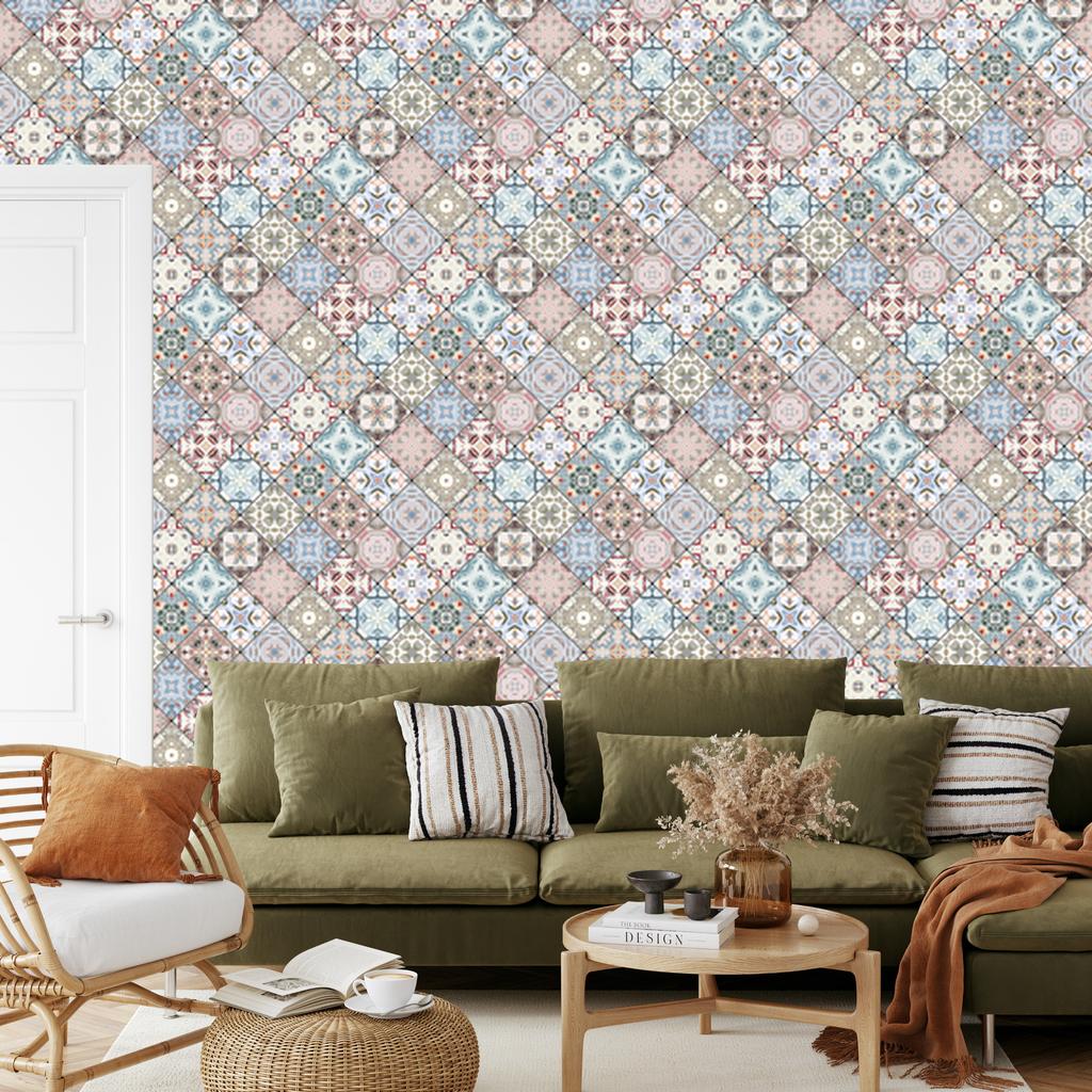 Colorful abstract mosaic wallpaper for living room and bedroom 50x1000