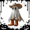 Halloween Ghost Ornaments Ghost Cowboy with Boots Ghost Sculpture Statue Table Ornament for Tabletop Halloween Decor Ghost Decor