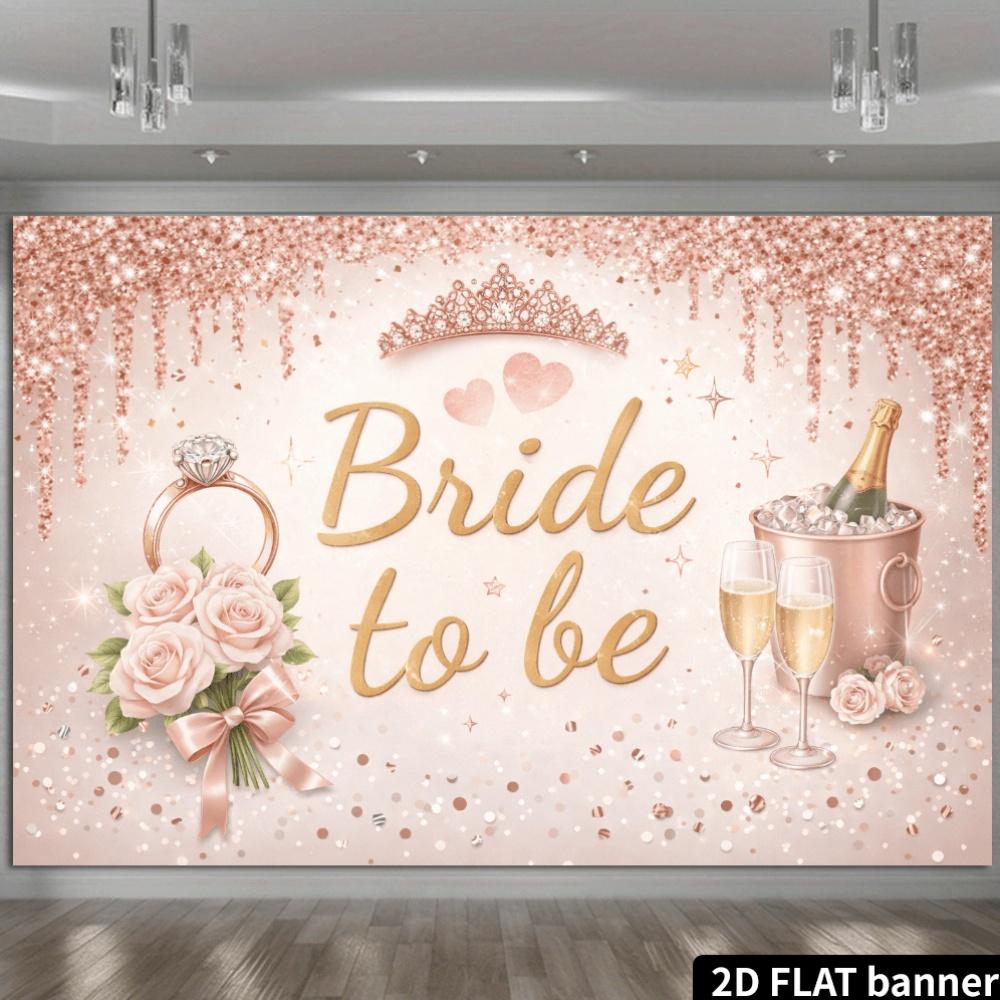 2D planar bridal reception banner background - Rose gold glittering scenic backgroundDJH