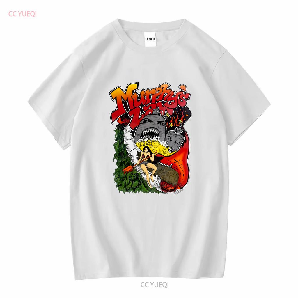 Футболка с принтом по Закону Мерфи, короткий рукав, белая, унисекс, мужская, женская, KTV8646, винтажная, стирка, топ для повседневной носки, мягкий, универсальный