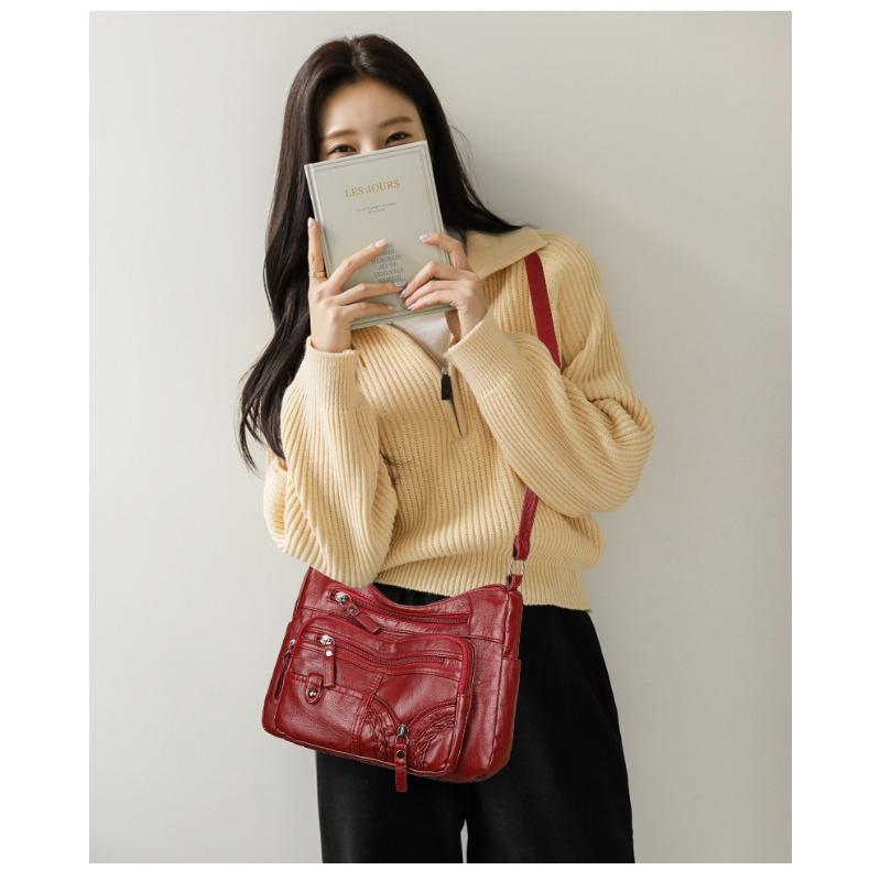 Single Shoulder Soft Leather Large Capacity Diagonal Bag