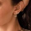4Pcs/Set Zircon Drop Earrings Set Geometric Hoop Pendant Earrings Set  Women Accessories