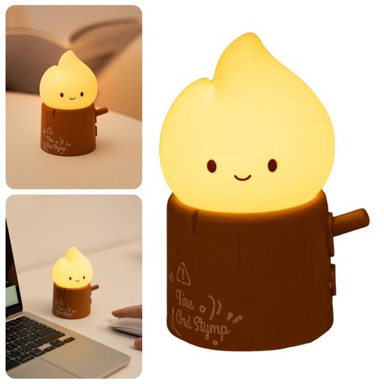 Ночник Очаровательная форма Диммируемый 2 режима освещения USB-перезаряжаемый Реалистичный мерцающий пламень Светодиодная прикроватная лампа